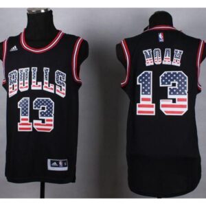 6864602a902f0_1 Bulls #13 Joakim Noah Black USA Flag Fashion Stitched NBA Jersey