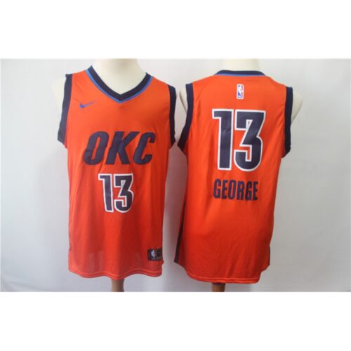 6864603cf3648_1 Men's Oklahoma City Thunder #13 Paul George Orange 2018/19 Earned Edition Swingman Stitched NBA Jersey