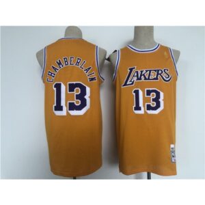 6864604467a2e_1 Men's Los Angeles Lakers #13 Wilt Chamberlain Yellow Hardwood Classics Stitched Jersey