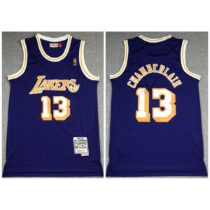 6864604b79b6e_1 Men's Los Angeles Lakers #13 Wilt Chamberlain Purple Throwback Stitched Jersey