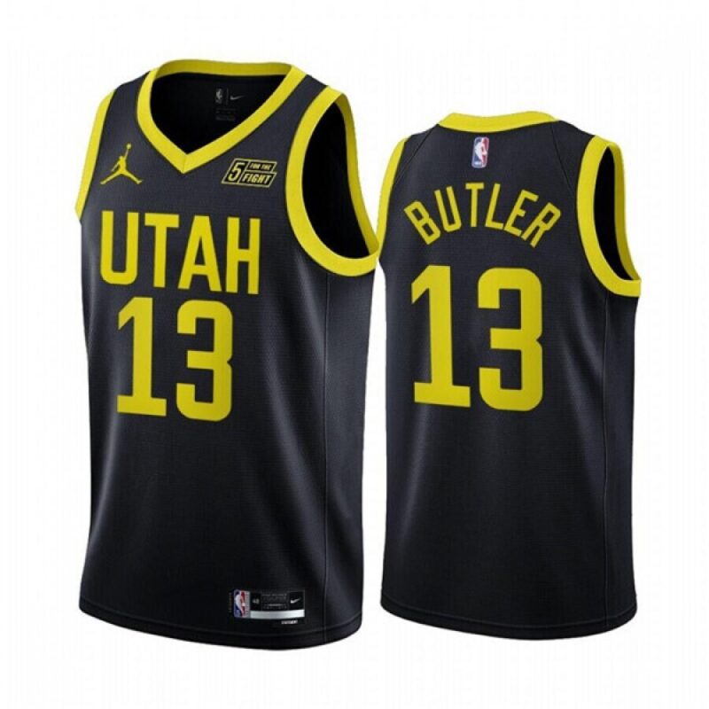 6864609b3fd4c_1 Men's Utah Jazz #13 Jared Butler 2022/23 Black Statement Edition Stitched Basketball Jersey