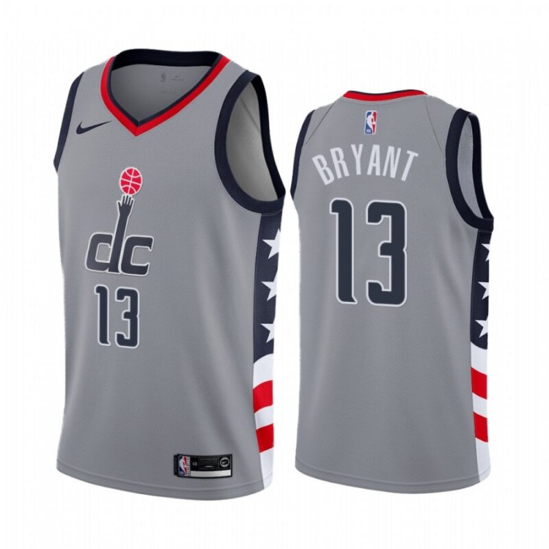 686460e20d87a_1 Men's Washington Wizards #13 Thomas Bryant Grey City Edition Stitched Jersey