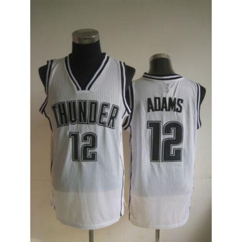 6864615d8a793_1 Thunder #12 Steven Adams White on White Stitched NBA Jersey