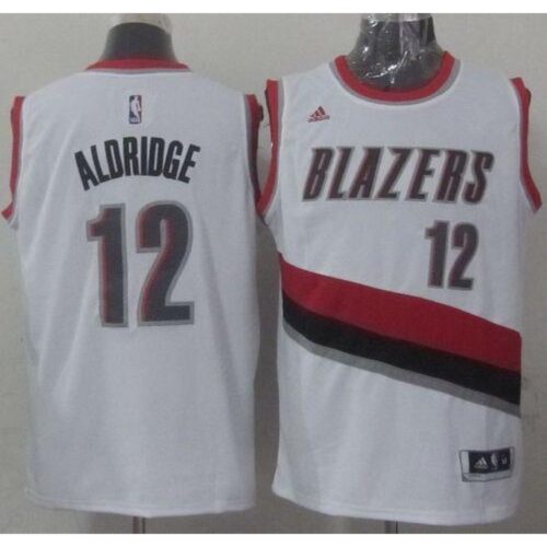 686461689ee78_1 Blazers #12 LaMarcus Aldridge Stitched White NBA Jersey