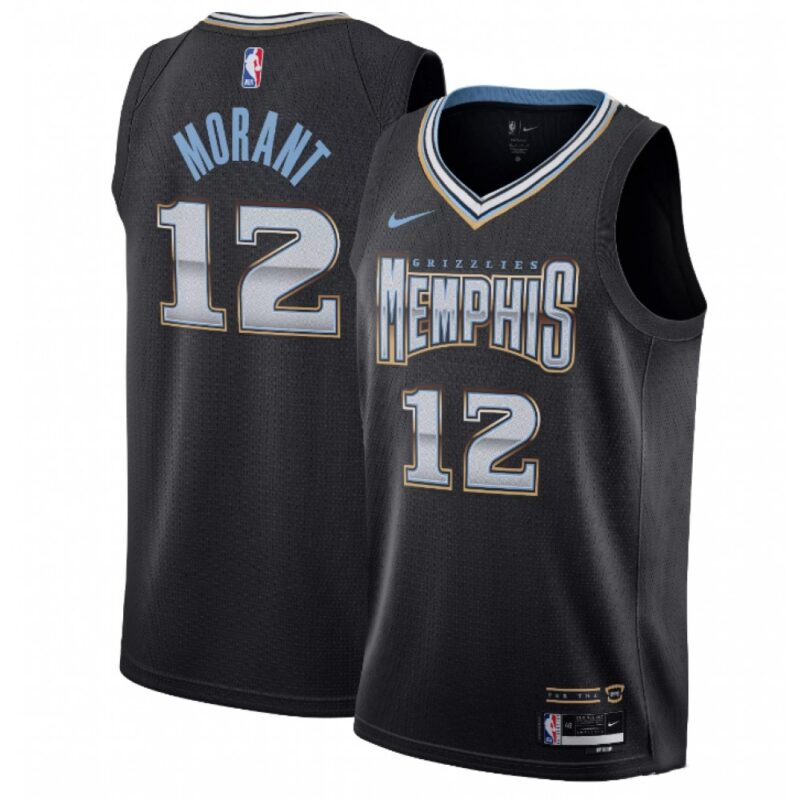 686461f37a3dd_1 Youth Memphis Grizzlies #12 Ja Morant Black 2022/23 City Edition Stitched Basketball Jersey