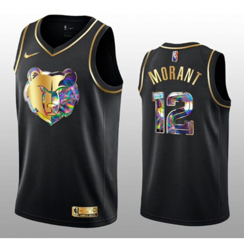 686462015e744_1 Youth Memphis Grizzlies #12 Ja Morant 2021/22 Black Golden Edition 75th Anniversary Diamond Logo Stitched Basketball Jersey