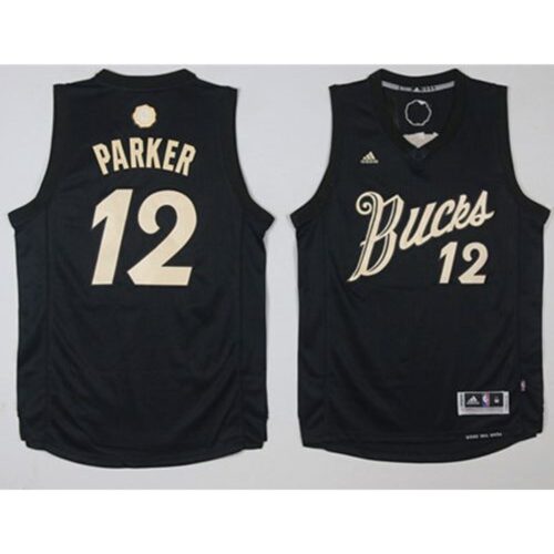 6864623a21300_1 Bucks #12 Jabari Parker Black 2016-2017 Christmas Day Stitched NBA Jersey