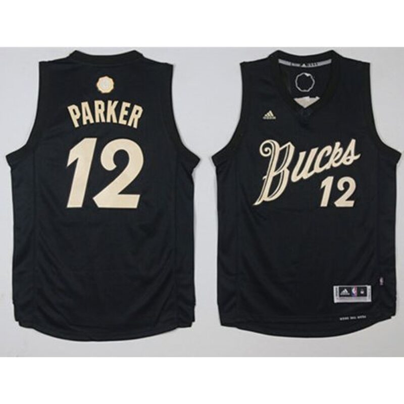 6864623a21300_1 Bucks #12 Jabari Parker Black 2016-2017 Christmas Day Stitched NBA Jersey