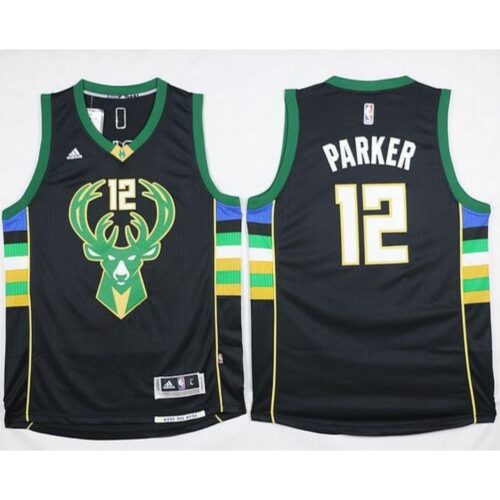6864623db1bae_1 Bucks #12 Jabari Parker Black Alternate Stitched NBA Jersey