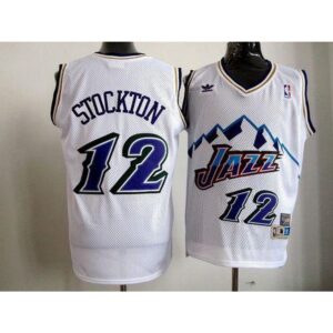 686462628a9f9_1 Jazz #12 John Stockton White Throwback Stitched NBA Jersey