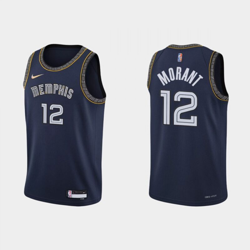686462c373754_1 Men's Memphis Grizzlies #12 Ja Morant 75th Anniversary 2021 Navy Swingman Stitched Jersey