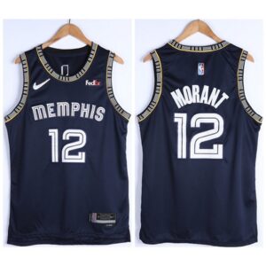686462c7066c4_1 Men's Memphis Grizzlies #12 Ja Morant 75th Anniversary 2021 Navy Swingman Stitched Jersey