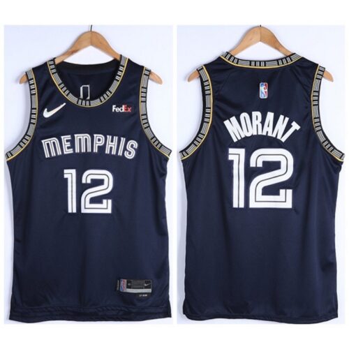 686462c7066c4_1 Men's Memphis Grizzlies #12 Ja Morant 75th Anniversary 2021 Navy Swingman Stitched Jersey