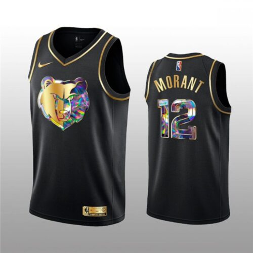 686462d94c37e_1 Men's Memphis Grizzlies #12 Ja Morant 2021/22 Black Golden Edition 75th Anniversary Diamond Logo Stitched Basketball Jersey