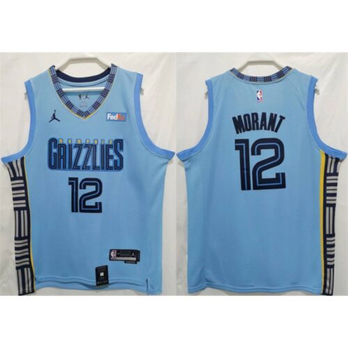 686462eb9b708_1 Men's Memphis Grizzlies #12 Ja Morant Blue Stitched Jersey