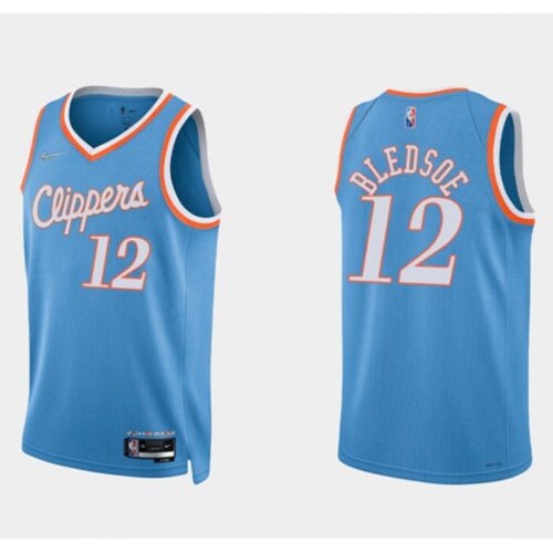 686462f30f0ad_1 Men's Los Angeles Clippers #12 Eric Bledsoe 2021/22 Blue 75th Anniversary City Edition Stitched Basketball Jersey