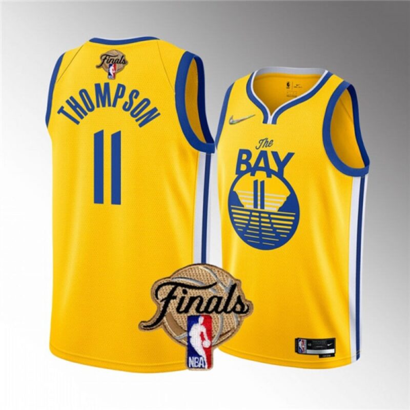 686463226a0ba_1 Youth Golden State Warriors #11 Klay Thompson 2022 Yellow NBA Finals Stitched Jersey