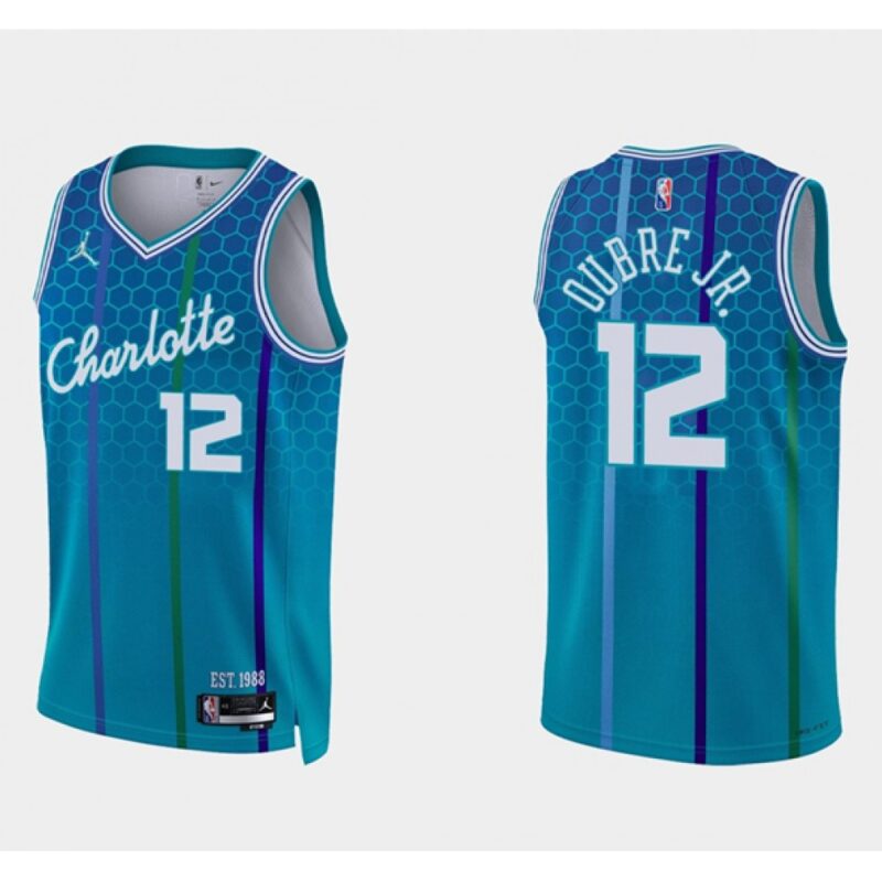 6864634f63362_1 Men's Charlotte Hornets #12 Kelly Oubre Jr. 2021/22 Blue 75th Anniversary City Edition Stitched Basketball Jersey