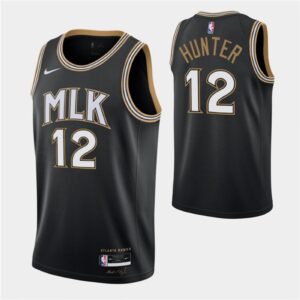 6864635d7eba4_1 Men's Atlanta Hawks #12 De'andre Hunter 2020-21 Black City Edition Stitched Jersey