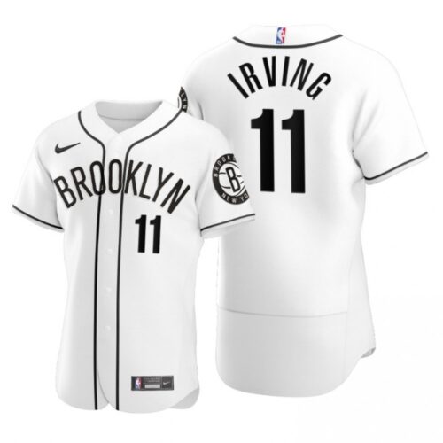 6864636c4f751_1 Men's Brooklyn Nets #11 Kyrie Irving 2020 White NBA X MLB Crossover Edition Stitched Jersey