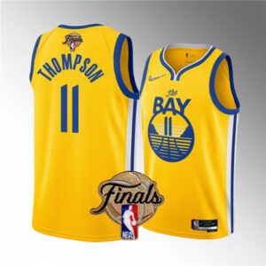 686463cfc11d0_1 Men's Golden State Warriors #11 Klay Thompson 2022 Yellow NBA Finals Stitched Jersey