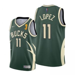 686463fbd57bc_1 Men's Milwaukee Bucks #11 Brook Lopez 2021 Green Finals Champions Stitched Basketball Jersey