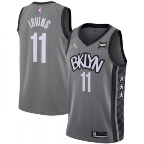 6864645bb5a55_1 Men's Brooklyn Nets #11 Kyrie Irving Grey 75th Anniversary With Webull Patch Stitched Jersey
