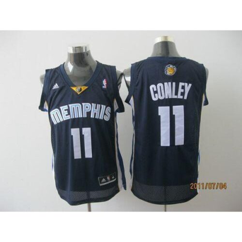 6864648d5cebf_1 Grizzlies #11 Michael Conley Revolution 30 Dark Blue Stitched NBA Jersey