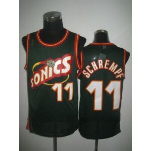 686464b95b37d_1 Thunder #11 Detlef Schrempf Green SuperSonics Throwback Stitched NBA Jersey