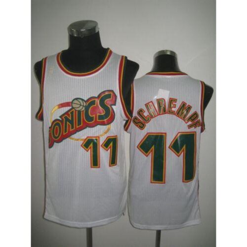 686464c479ad0_1 Thunder #11 Detlef Schrempf White SuperSonics Throwback Stitched NBA Jersey
