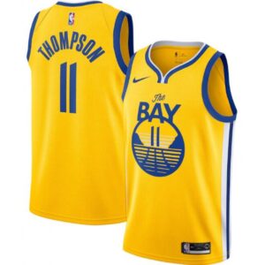 686464d72b6ff_1 Men's Golden State Warriors #11 Klay Thompson Gold Statement Edition Stitched Jersey