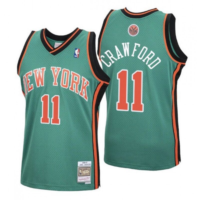 6864659990cec_1 Men's New Yok Knicks #11 Jamal Crawford 2006-07 Green Swingman Stitched Jersey