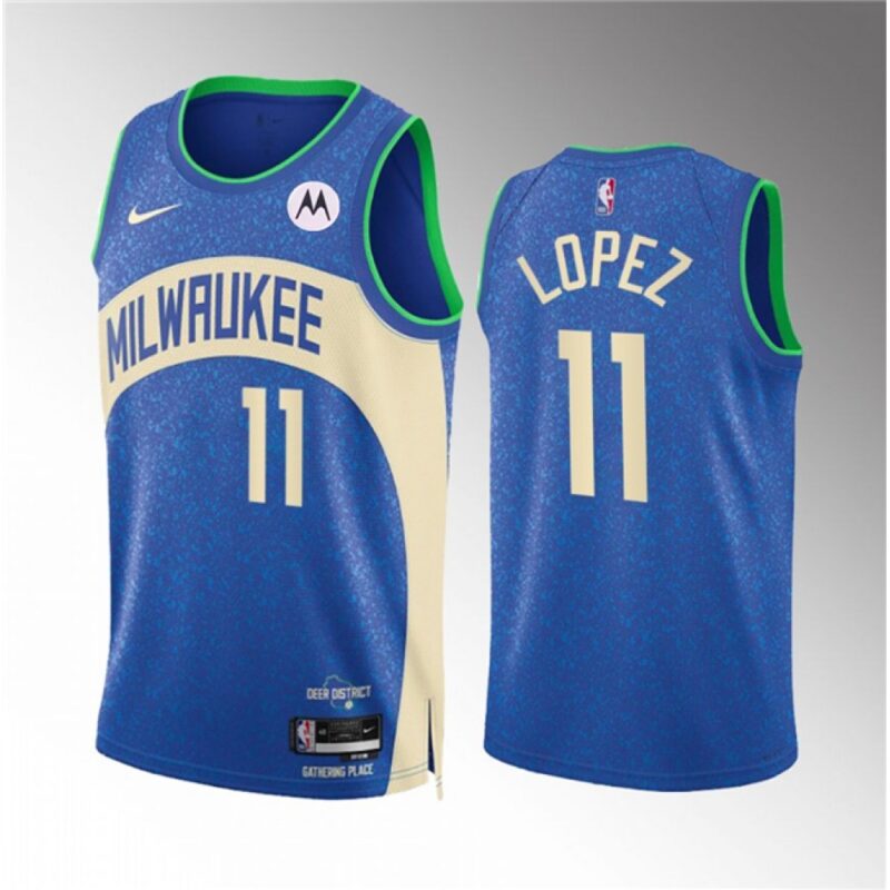 686465ebc9f56_1 Men's Milwaukee Bucks #11 Brook Lopez 2023/24 Blue City Edition Stitched Basketball Jersey