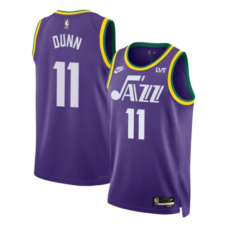 68646608d3861_1 Men's Utah Jazz #11 Kris Dunn Purple 2023 Classic Edition Stitched Basketball Jersey