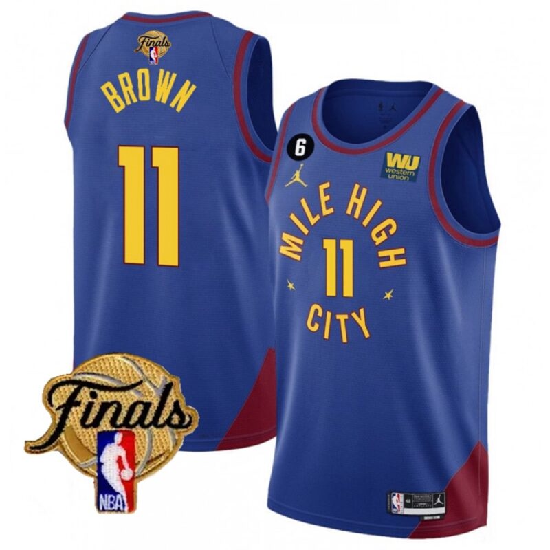 6864662b82996_1 Men's Denver Nuggets Blue #11 Bruce Brown 2023 Finals City Edition Stitched Basketball Jersey