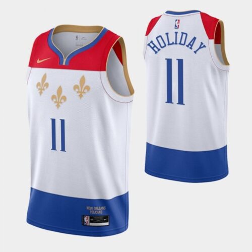 6864667e51373_1 Men's New Orleans Pelicans #11 Jrue Holiday 2020 White City Edition Stitched Jersey