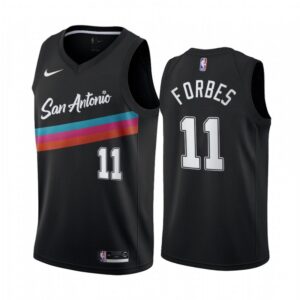 68646685ca295_1 Men's San Antonio Spurs #11 Bryn Forbes 2020 Black City Edition Stitched Jersey