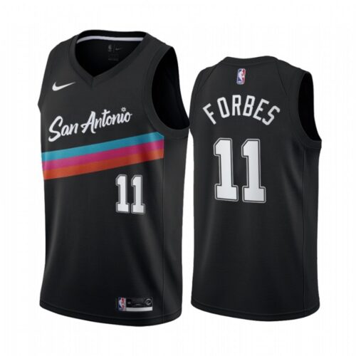 68646685ca295_1 Men's San Antonio Spurs #11 Bryn Forbes 2020 Black City Edition Stitched Jersey