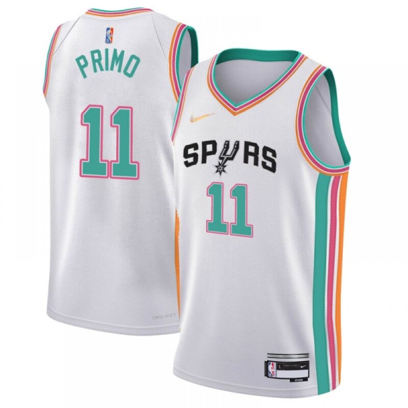 68646689b41ce_1 Men's San Antonio Spurs #11 Joshua Primo White City Edition Stitched Jersey