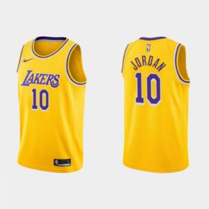 686466a3d3c5d_1 Men's Los Angeles Lakers #10 Deandre Jordan Yellow Stitched Jersey