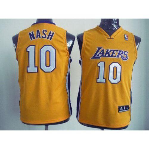 686466aa84c7a_1 Revolution 30 Lakers #10 Steve Nash Yellow Stitched Youth NBA Jersey