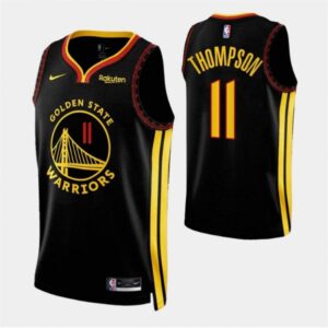 686466b11e4b8_1 Men's Golden State Warriors #11 Klay Thompson Black 2023/24 City Edition Stitched Basketball Jersey