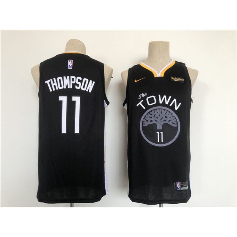 686466c38233a_1 Men's Golden State Warriors #11 Klay Thompson Black Stitched Basletball Jersey