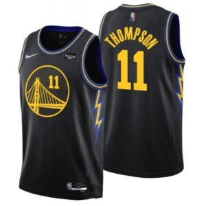 686466c765f33_1 Men's Golden State Warriors #11 Klay Thompson 75th Anniversary Black Stitched Basketball Jersey