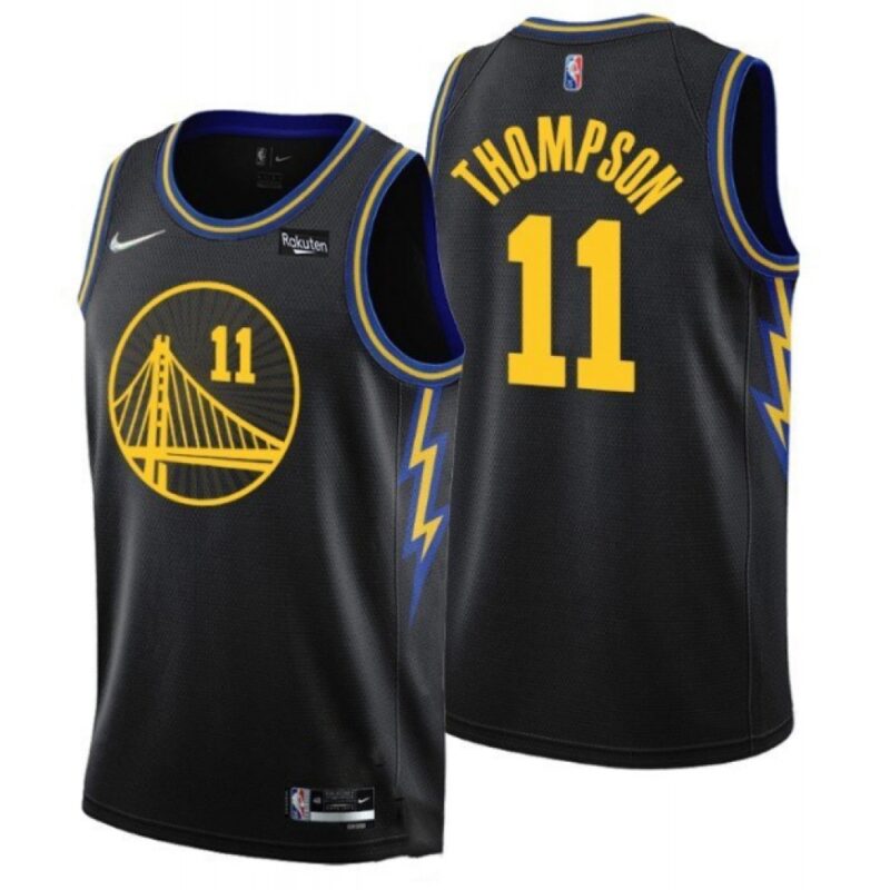 686466c765f33_1 Men's Golden State Warriors #11 Klay Thompson 75th Anniversary Black Stitched Basketball Jersey