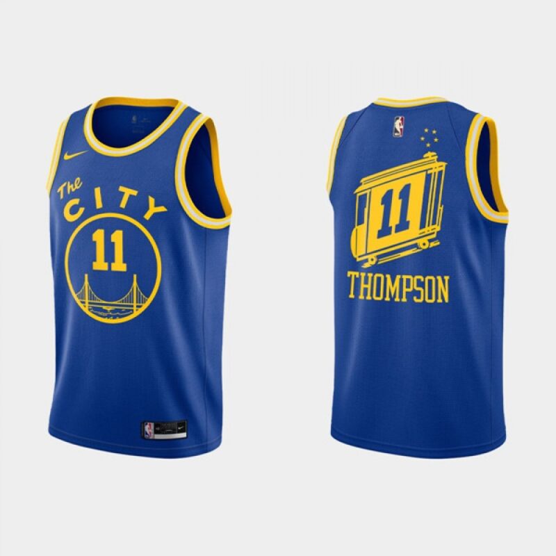 686466caec10b_1 Men's Golden State Warriors #11 Klay Thompson 2020-2021 Blue Dri-FIT Hardwood Classic Stitched NBA Jersey