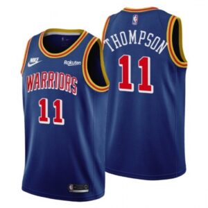 686466ce89692_1 Men's Golden State Warriors #11 Klay Thompson 75th Anniversary Blue Stitched Basketball Jersey