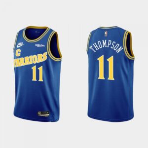 686466da52c77_1 Men's Golden State Warriors #11 Klay Thompson Royal Classic Edition Stitched Jersey