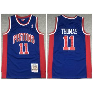 686466e933313_1 Men's Detroit Pistons #11 Isiah Thomas 1988-89 Red Throwback Stitched Jersey