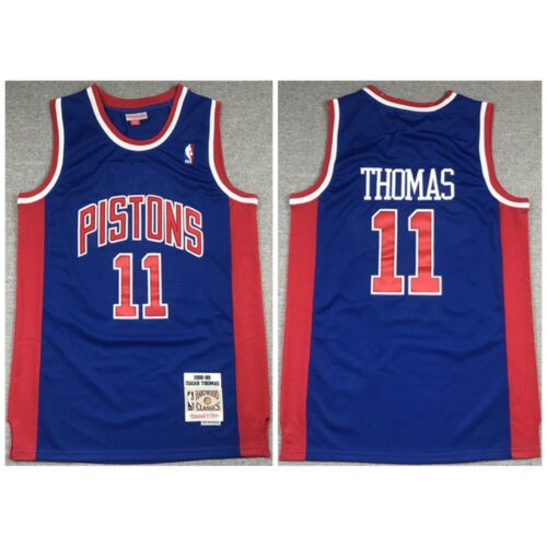 686466e933313_1 Men's Detroit Pistons #11 Isiah Thomas 1988-89 Red Throwback Stitched Jersey